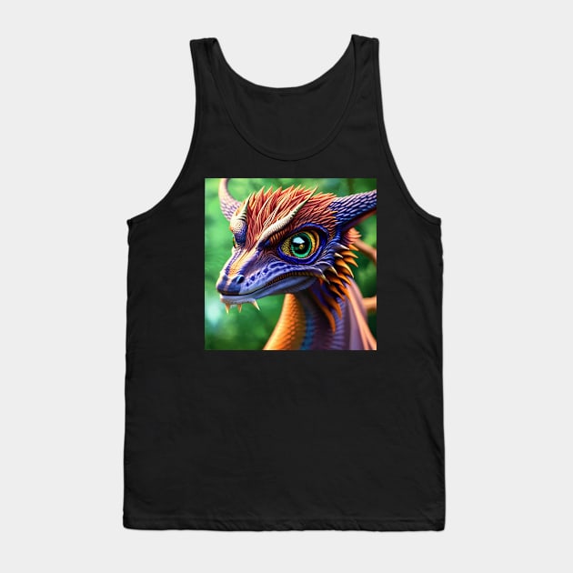 Purple and Orange Scaled Jungle Dragon Tank Top by dragynrain